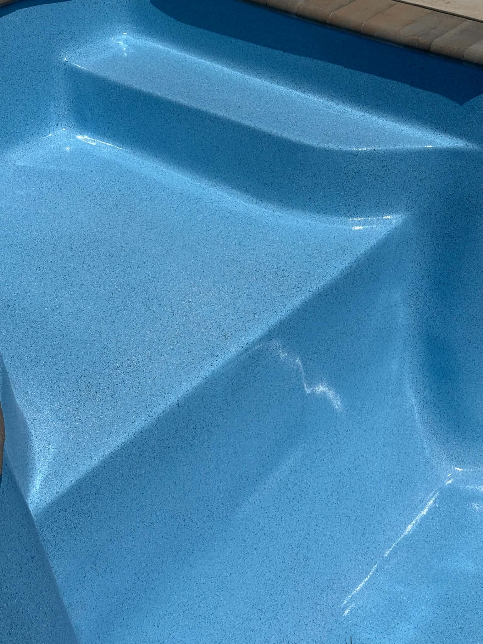 Completed pool shallow end