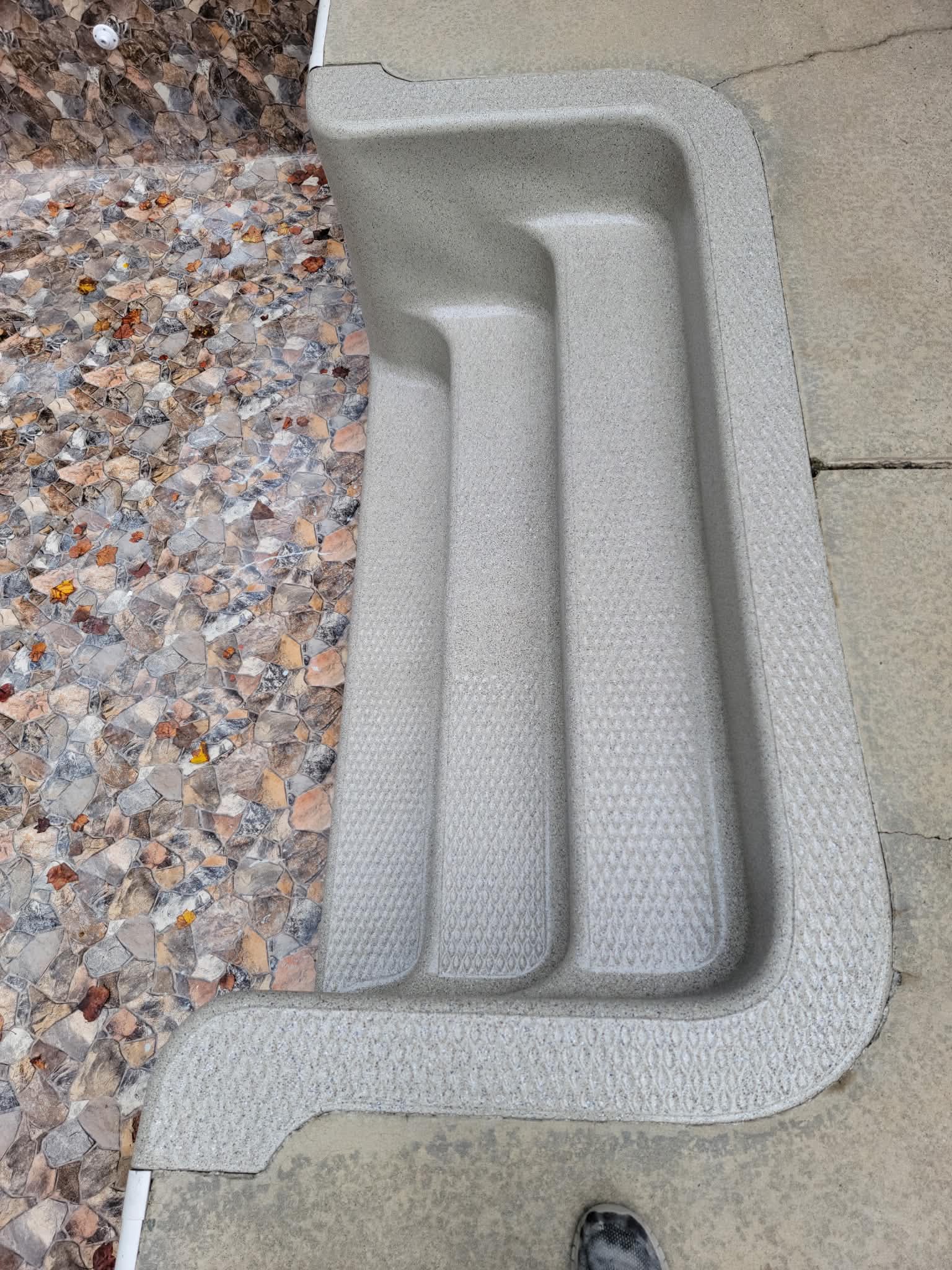 Close-up of completed pool finish
