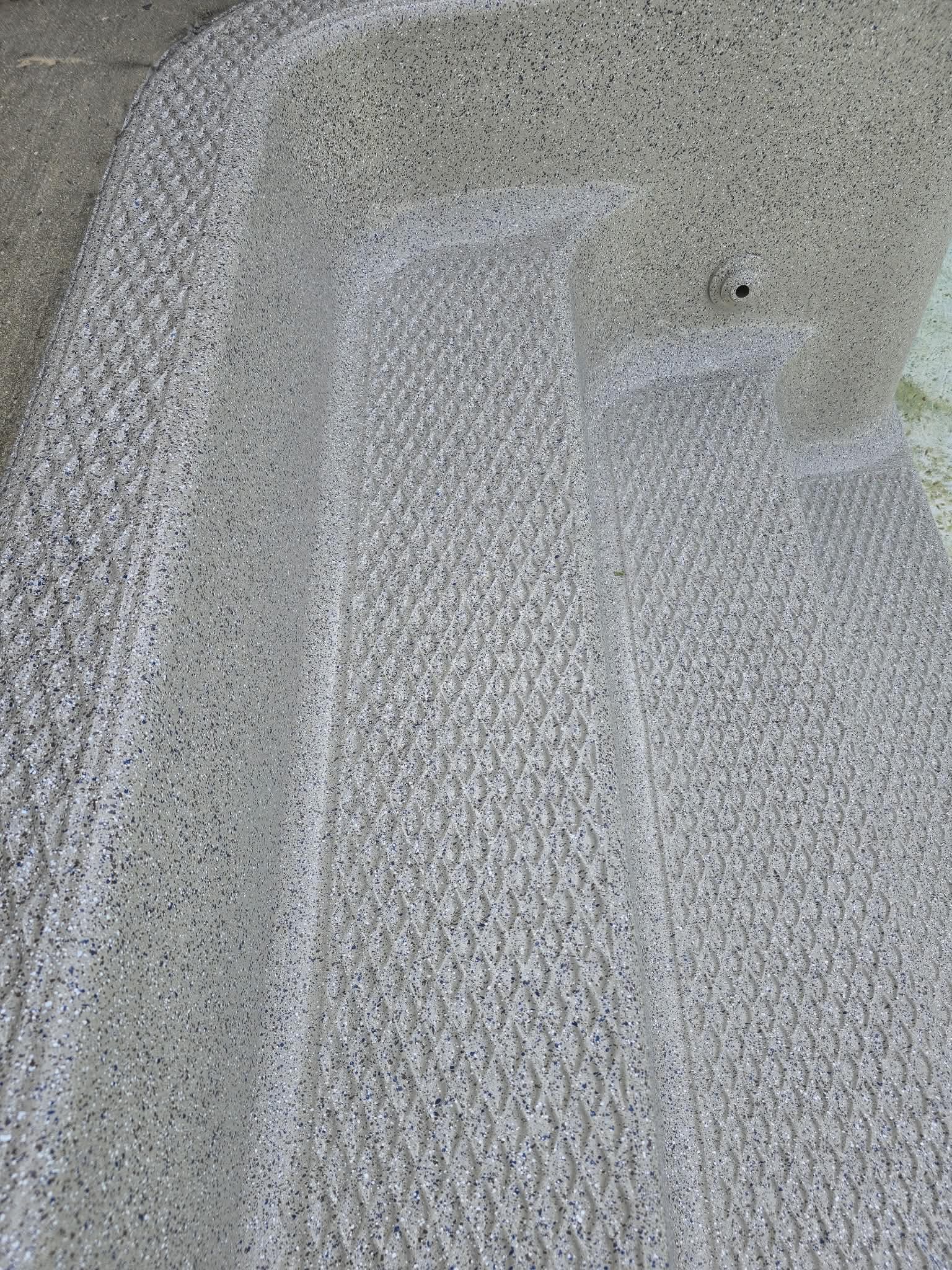 Finished pool steps and coping