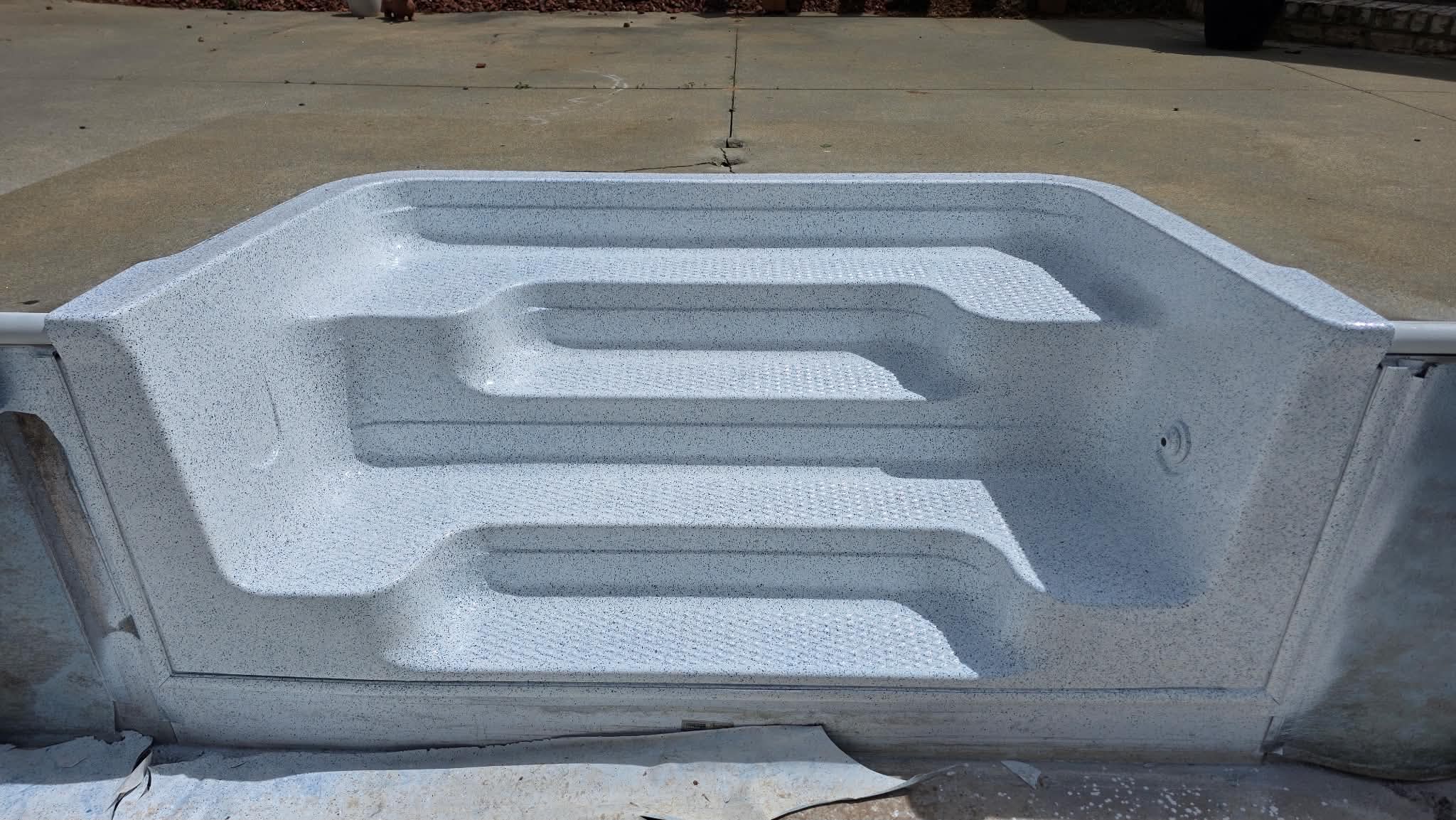 Top-down view of finished pool steps